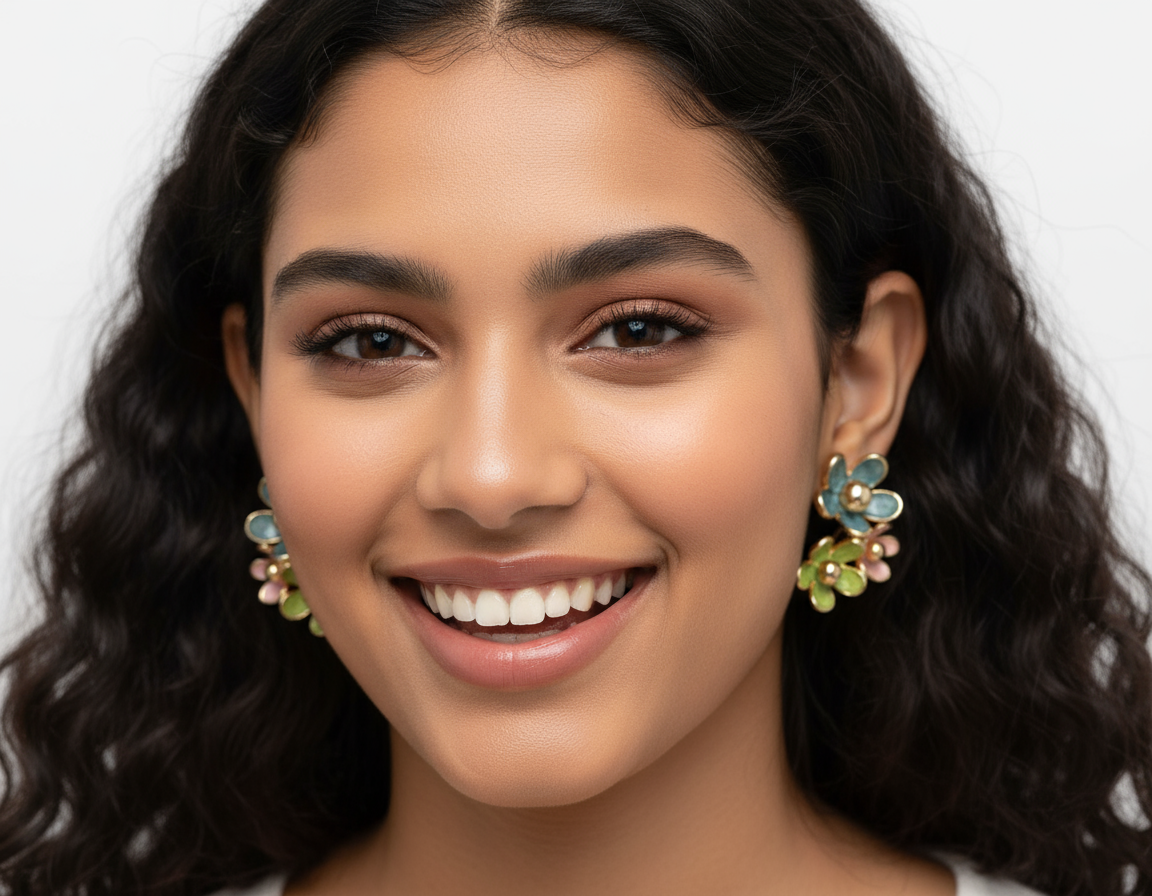 Korean Multi-Floral Statement Stud Earrings